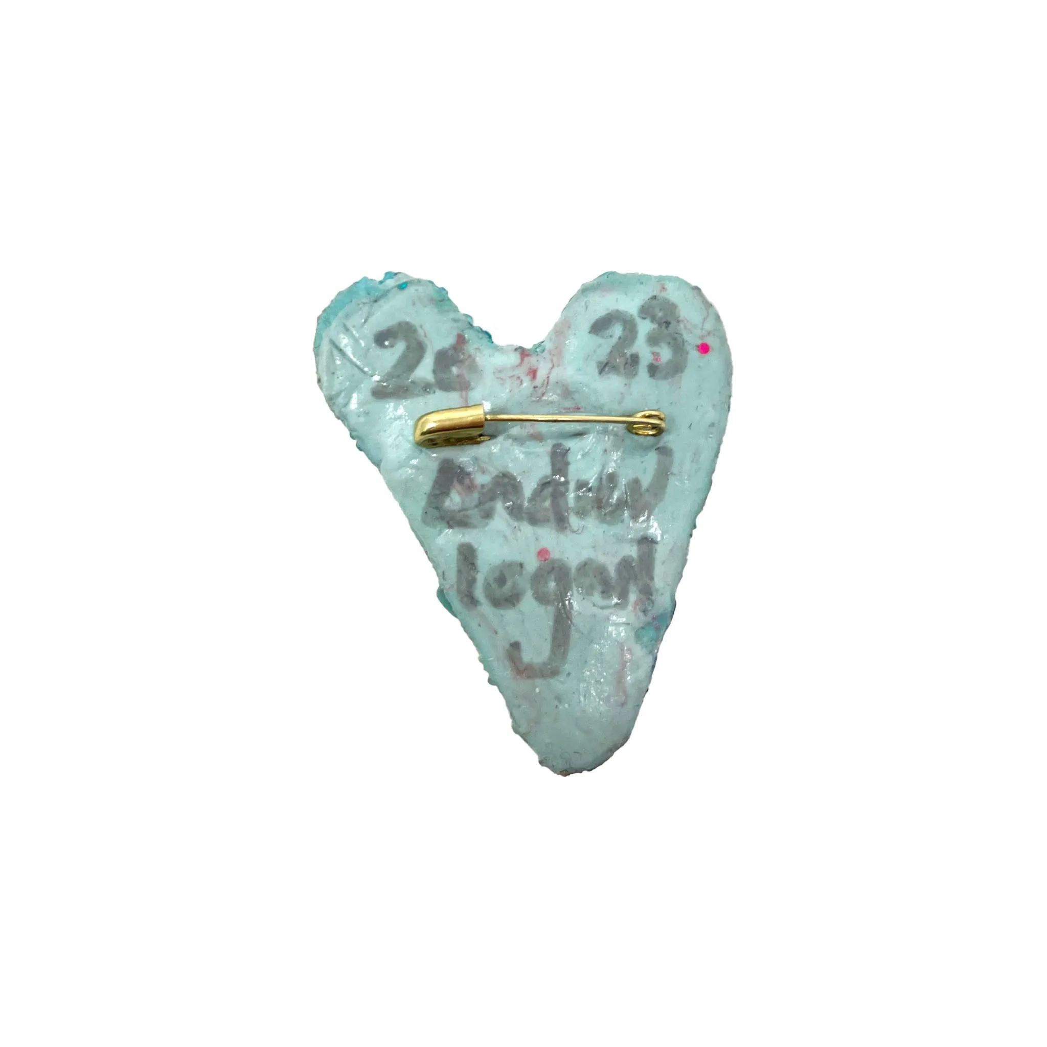 FOX & FISH TURQUOISE HEART BROOCH, 2023