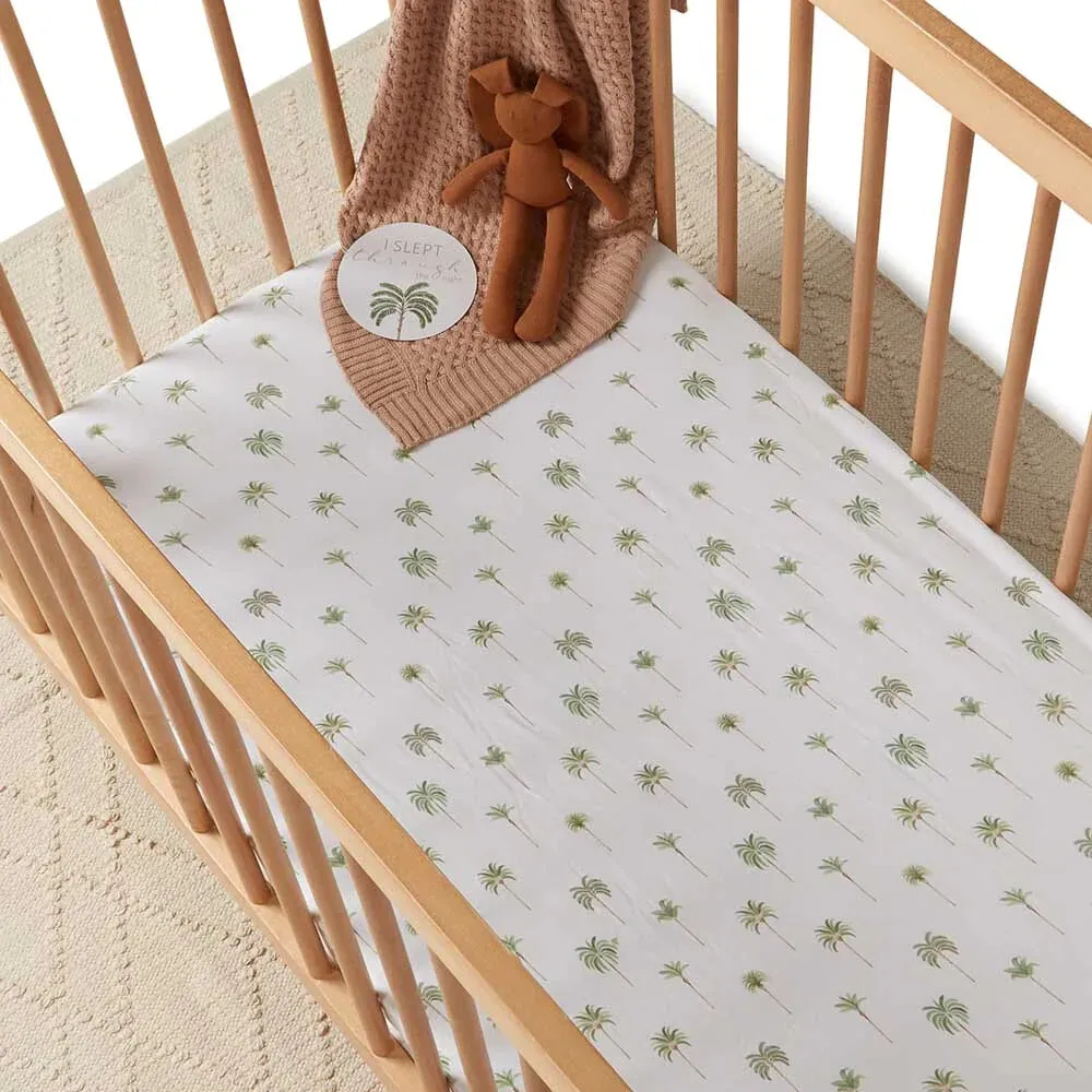 Green Palm | Fitted Cot Sheet