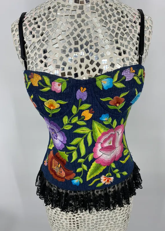 Handwoven Floral Bustier