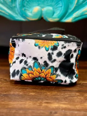 Herd in Sunflowers Mini Cosmetic Case