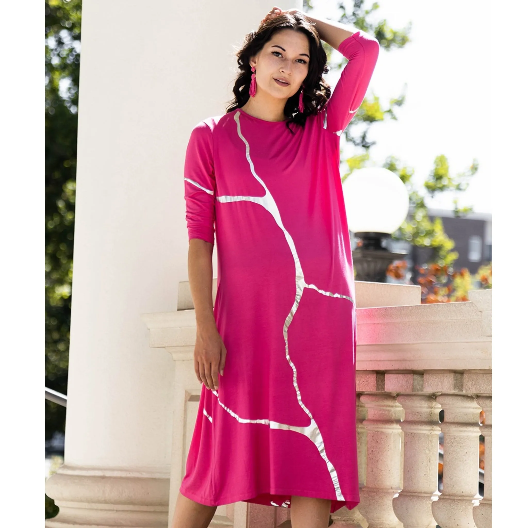 Hikari Dress: Pink/Silver