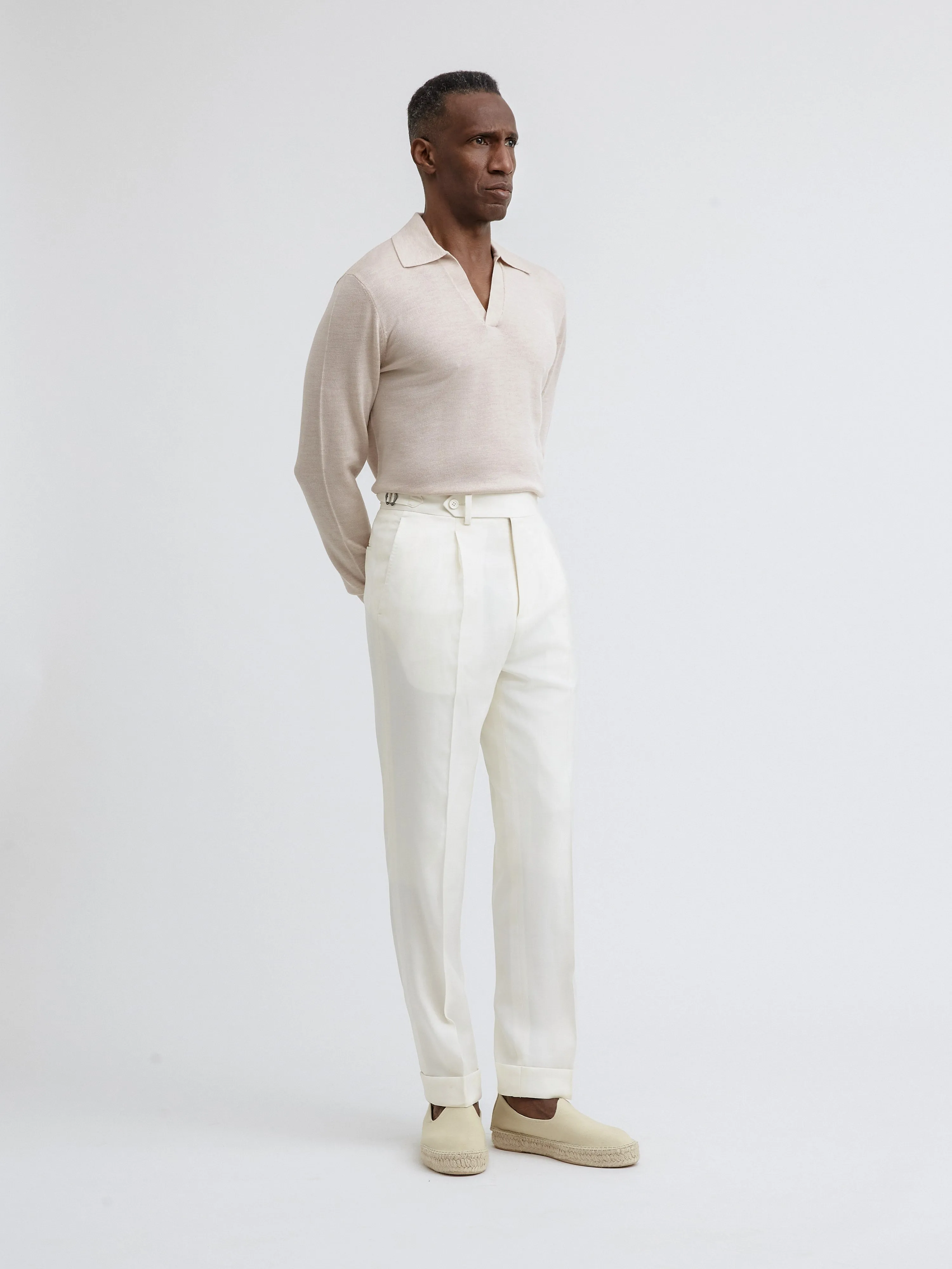 Ivory S130 Wool Oscar Trousers