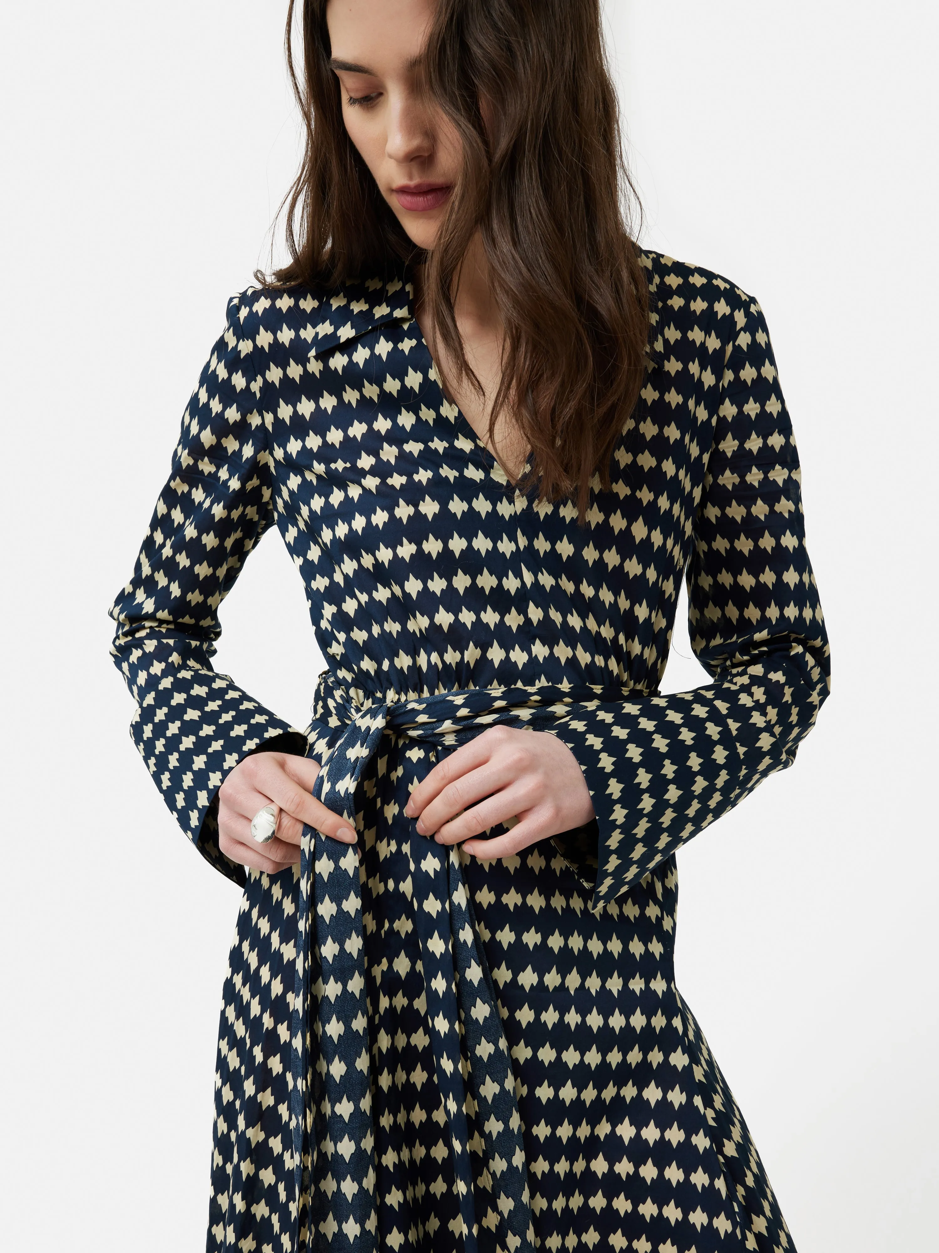 Japanese Geo Shirt Dress | Indigo