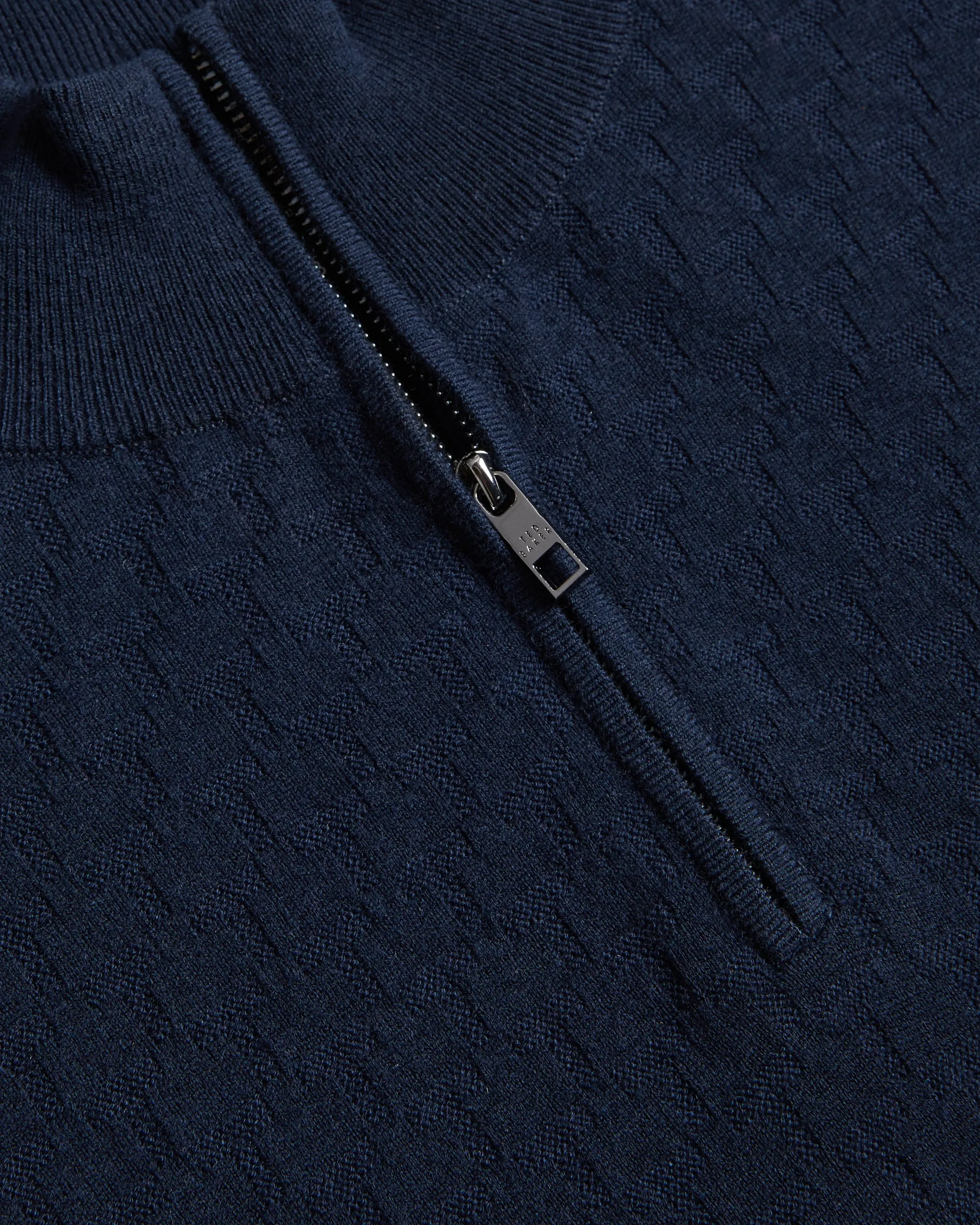 Kurnle Ls T Stitch Knitted Half Zip Navy