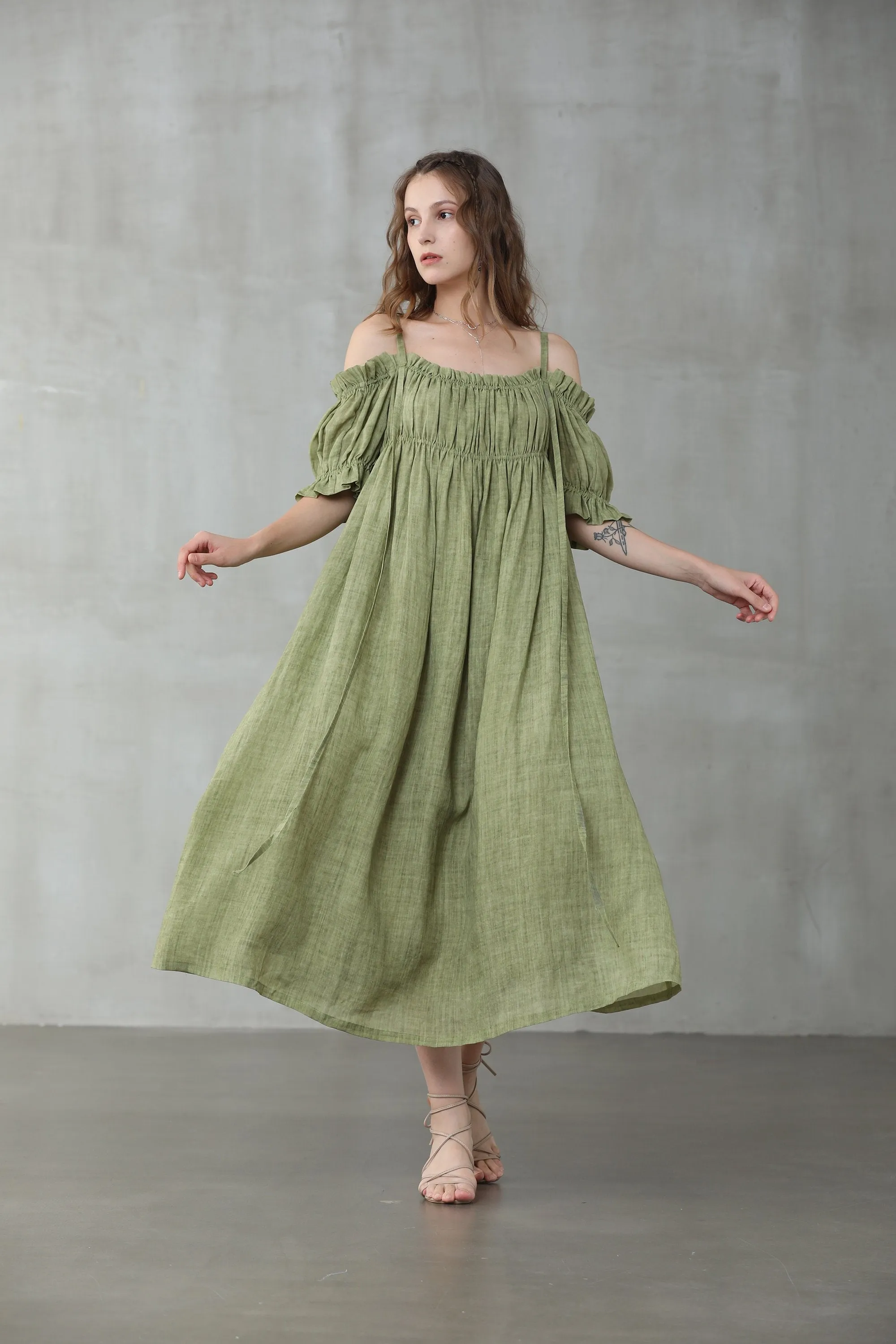 La Luna 11 | off shoulder linen dress