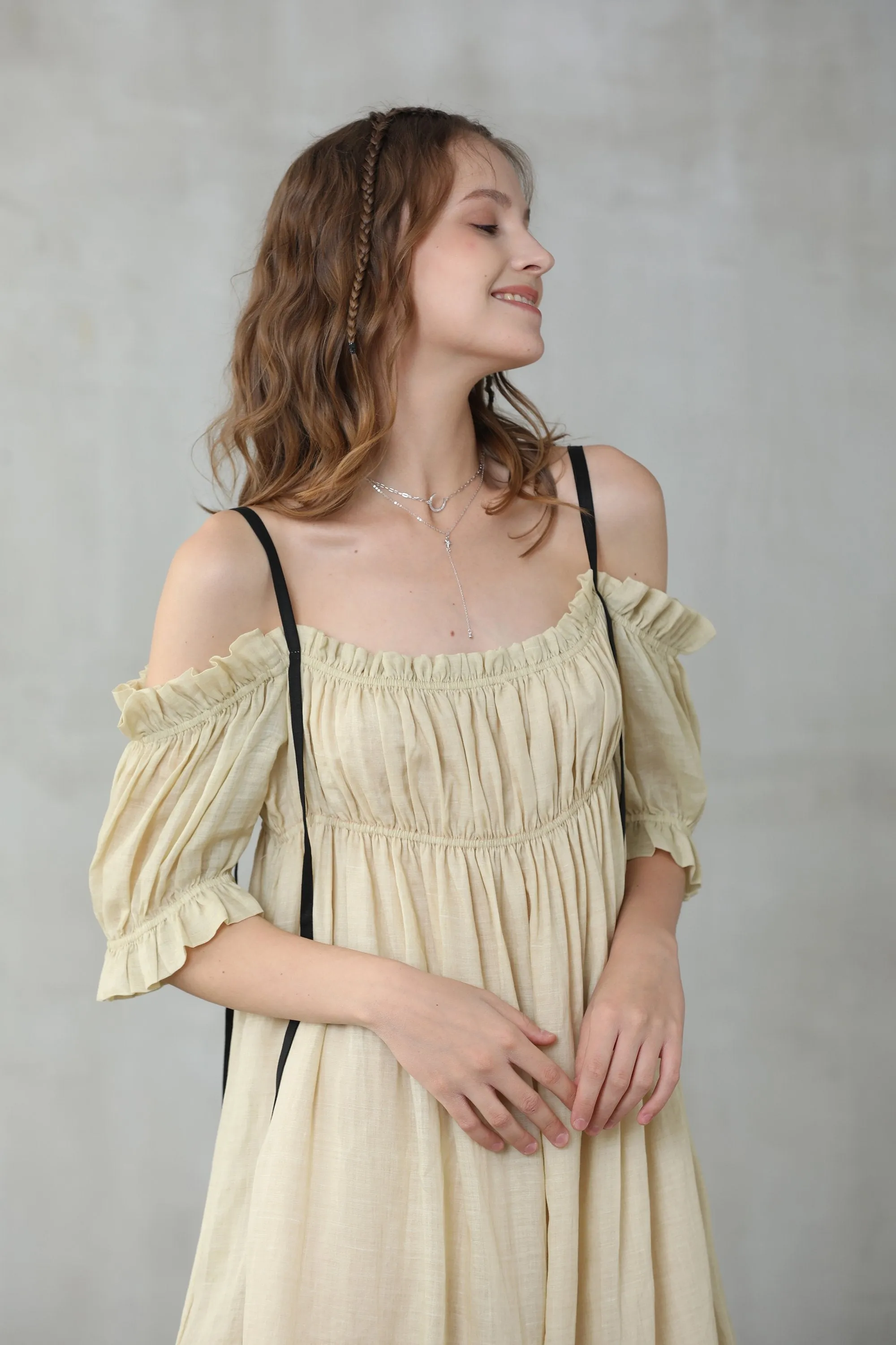 La Luna 11 | off shoulder linen dress