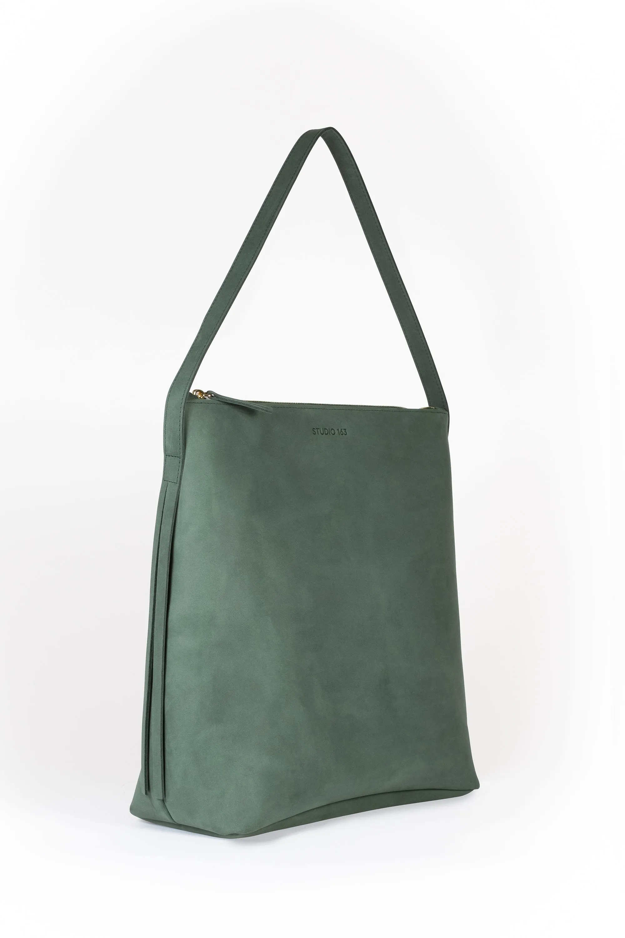 LEATHER SHOPPER „JOKA" IN GREEN