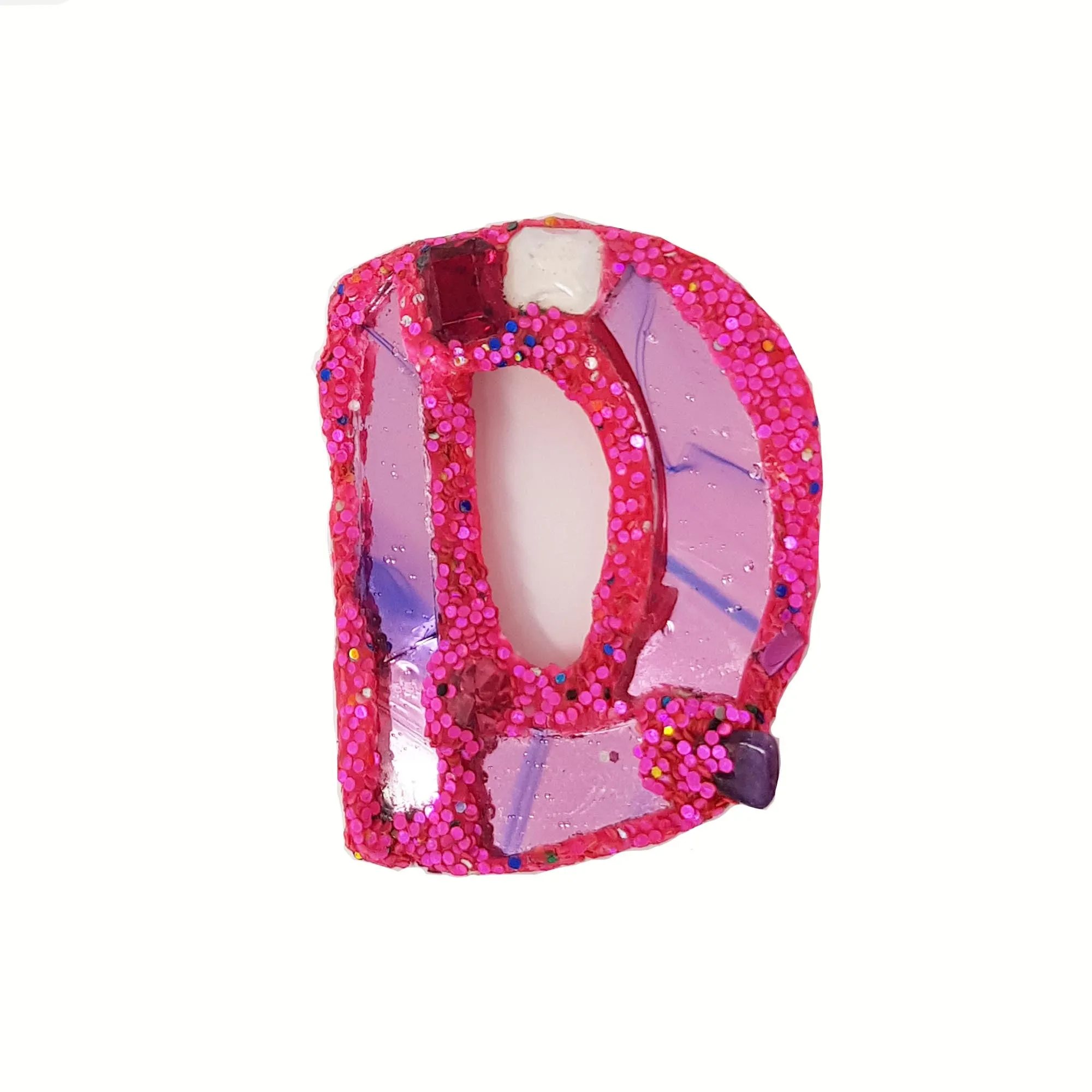 LETTER D - PINK BROOCH