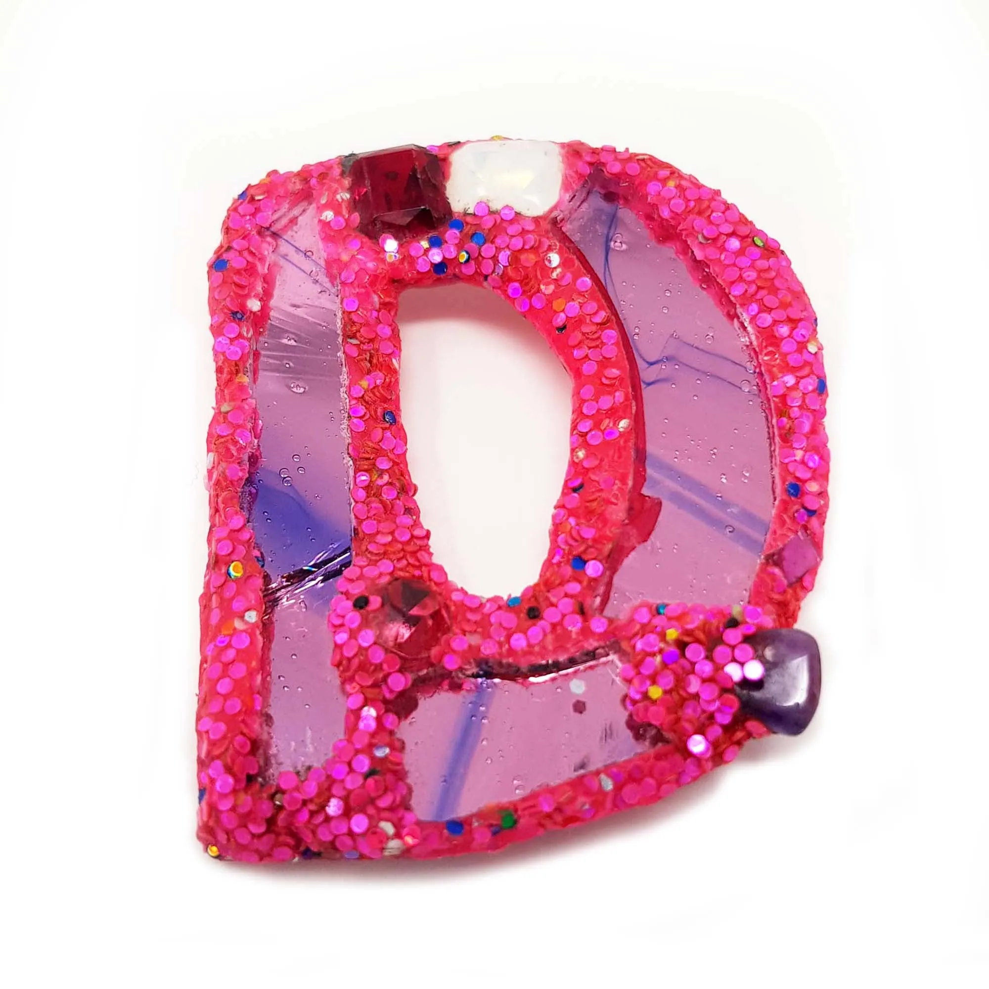 LETTER D - PINK BROOCH