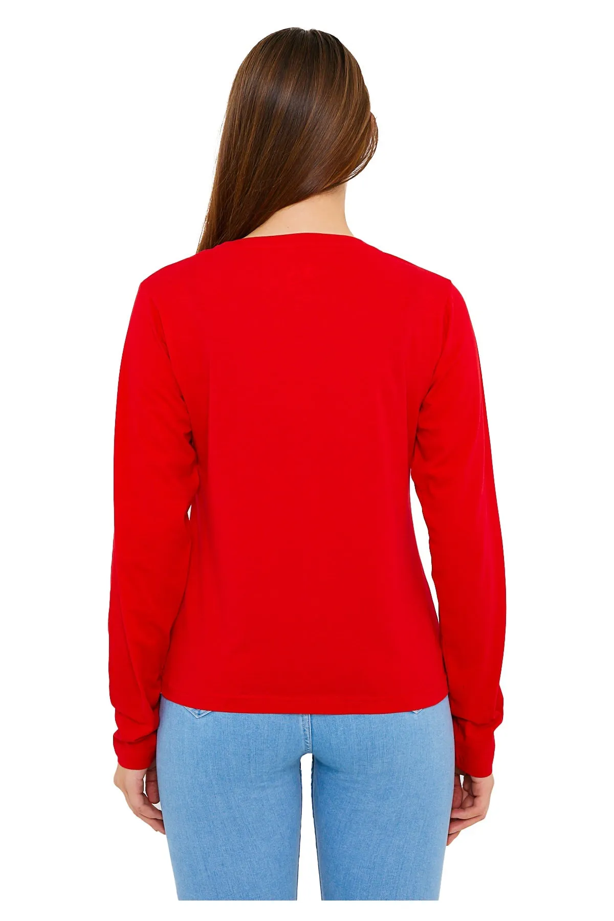 Long Sleeve V-Neck Shirts for Women & Girls - Colorful Pima Cotton