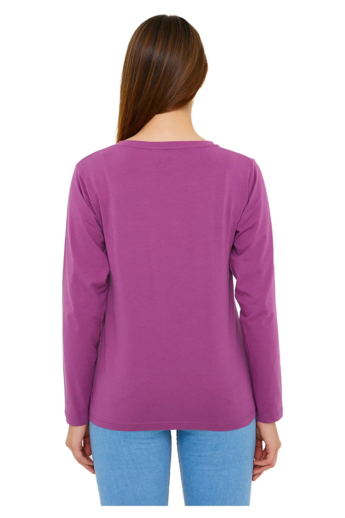 Long Sleeve V-Neck Shirts for Women & Girls - Colorful Pima Cotton