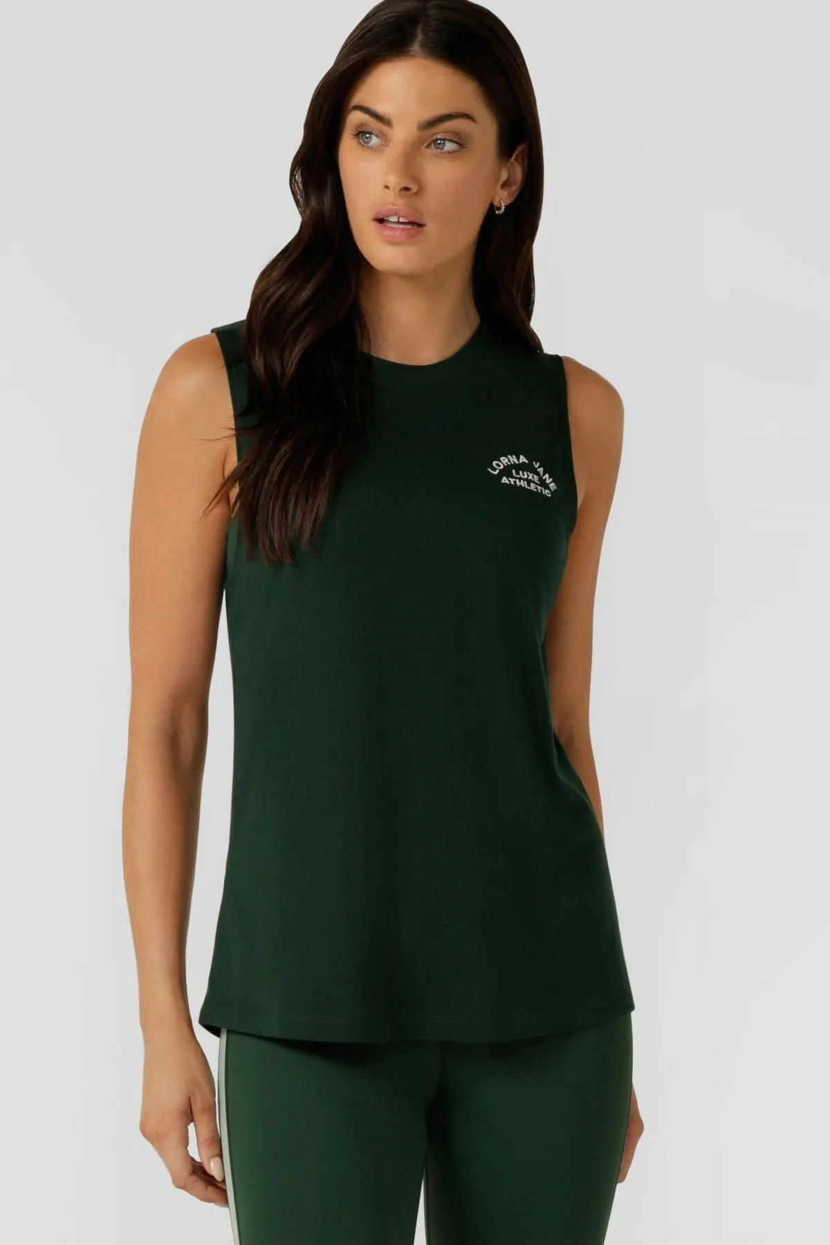 Lotus Muscle Tank | Dark Green