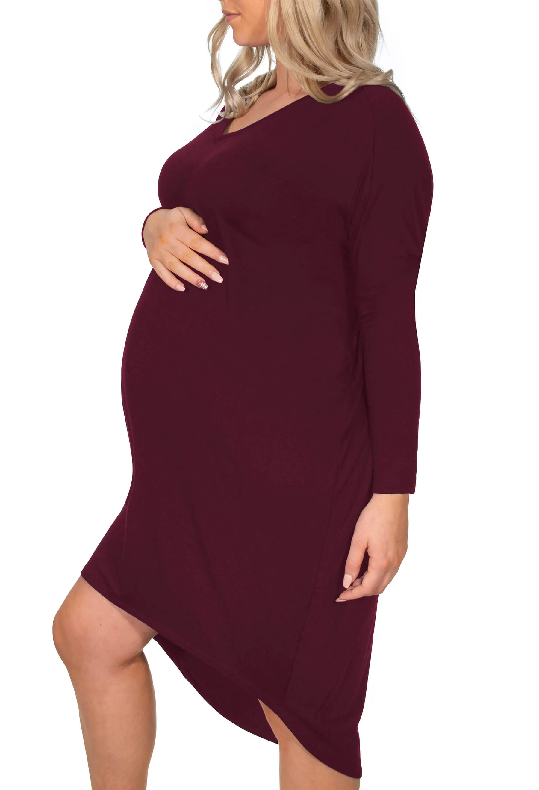 Maternity Bamboo Long Sleeve Tunic Dress