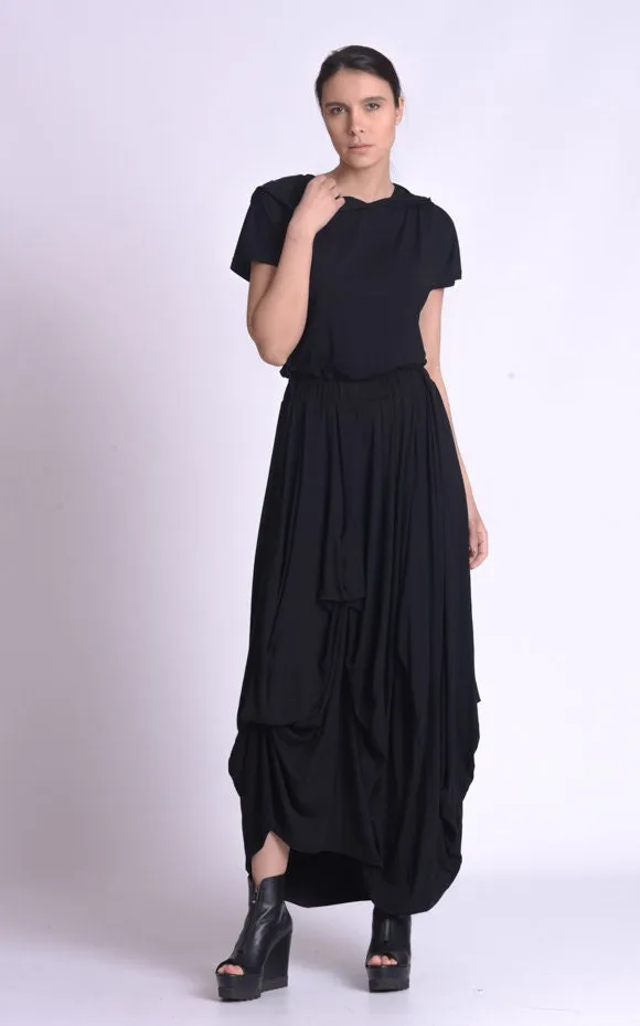 Maxi Hooded Cotton Dress