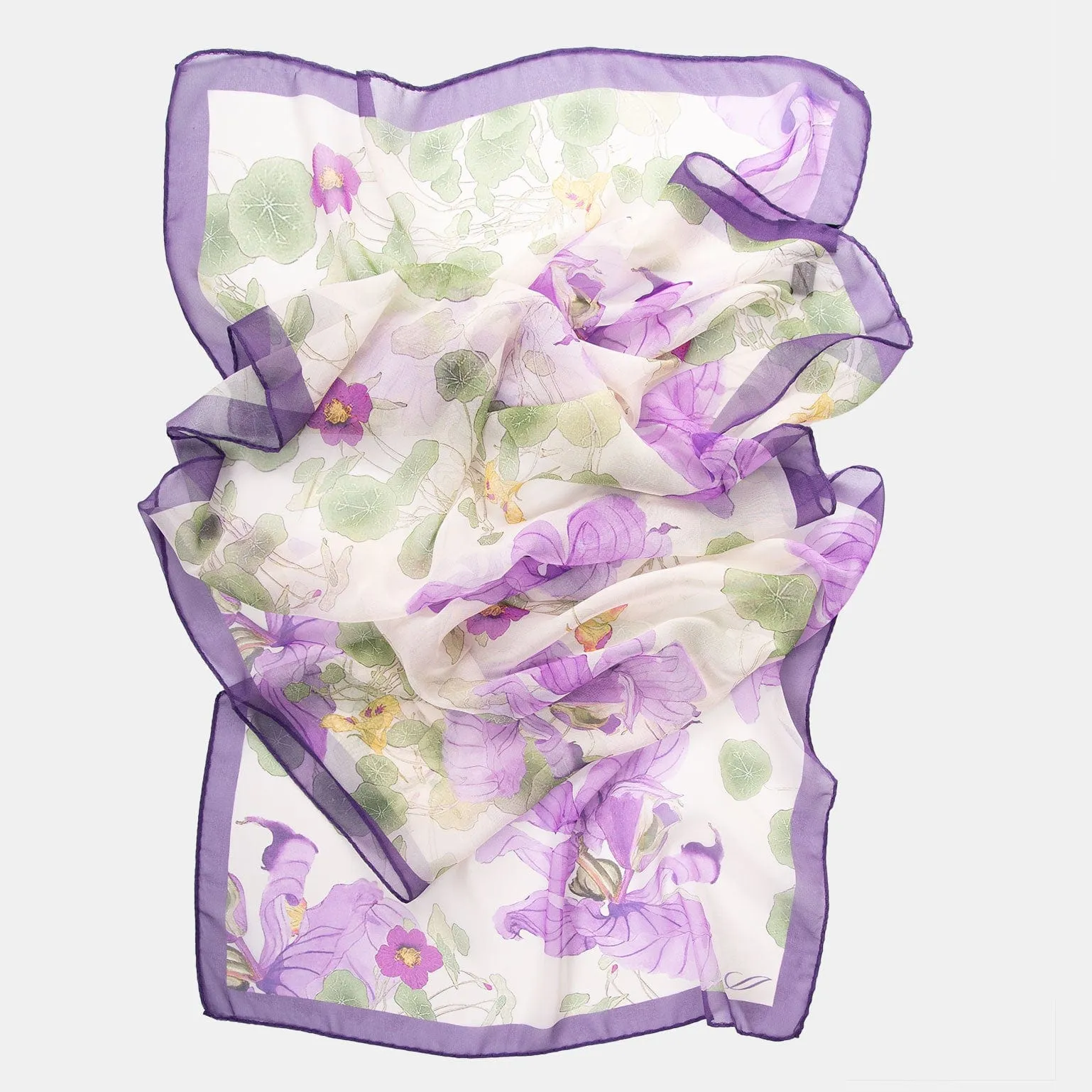 Monique - Long Sheer Silk Scarf - Lavender