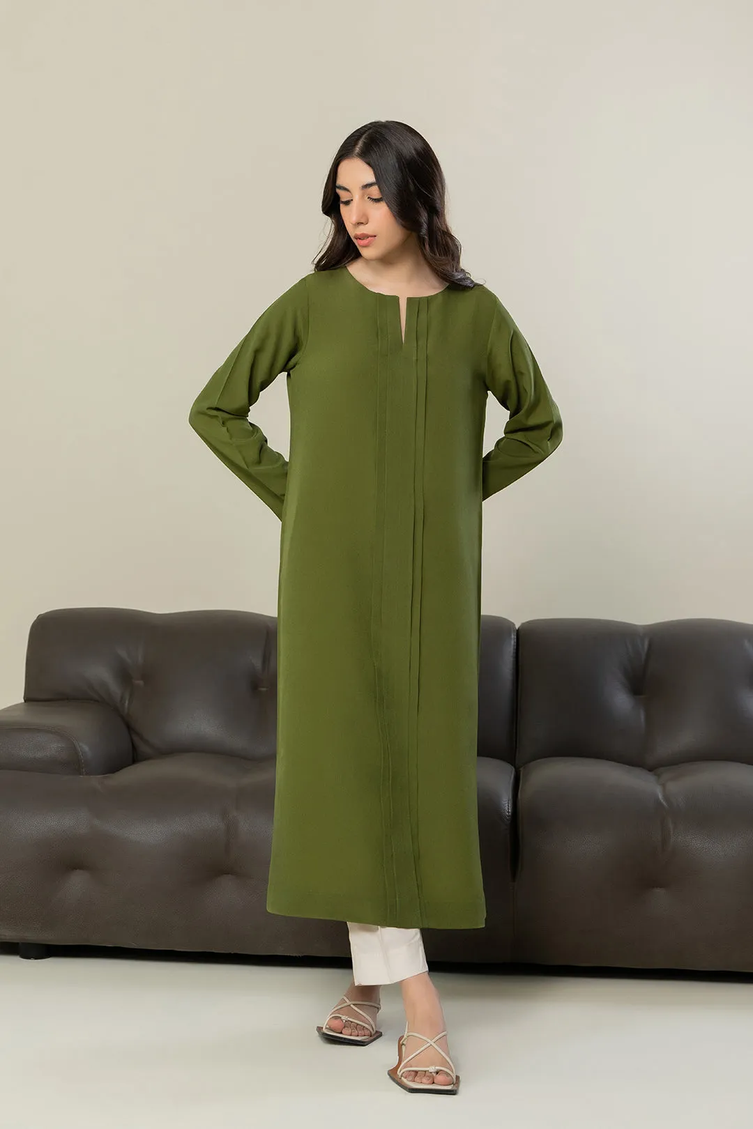 Olive Long Top