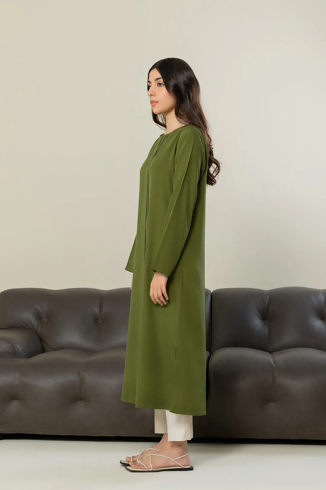 Olive Long Top