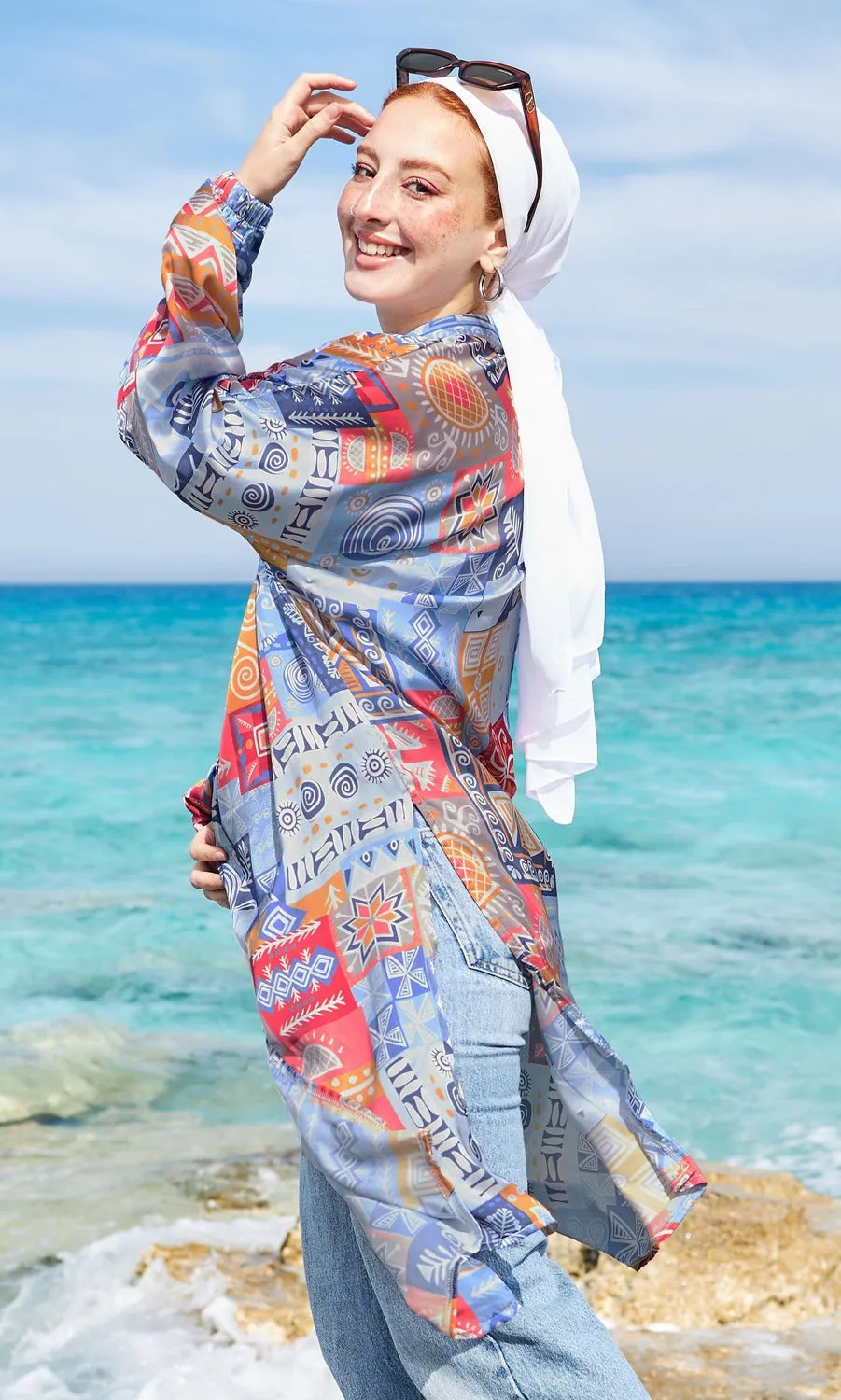 Printed Satin Kimono