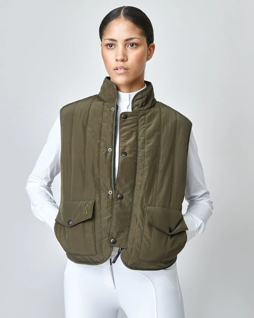 Quilted Riding Vest Green