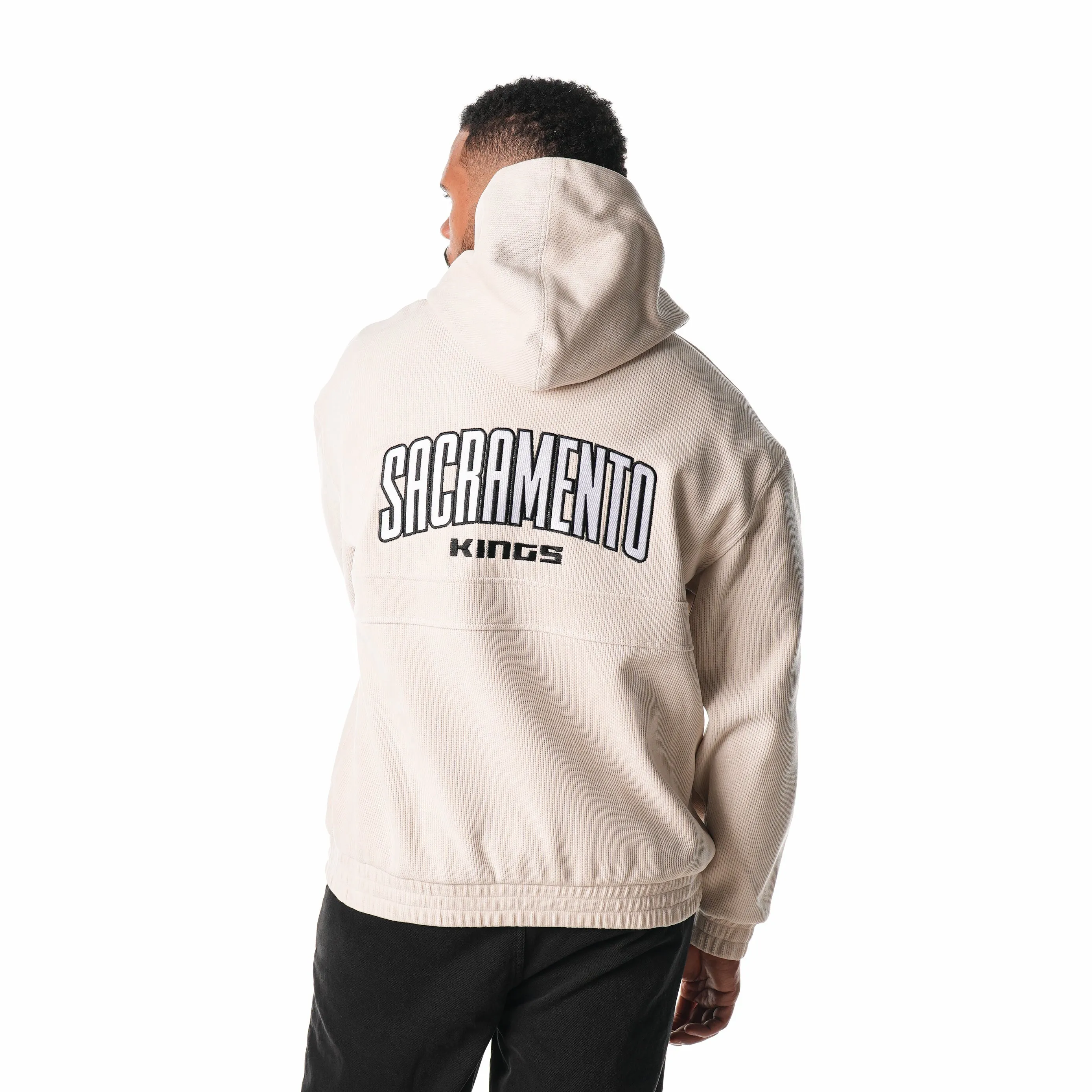 SACRAMENTO KINGS UNISEX CORDUROY HOODIE - CREAM