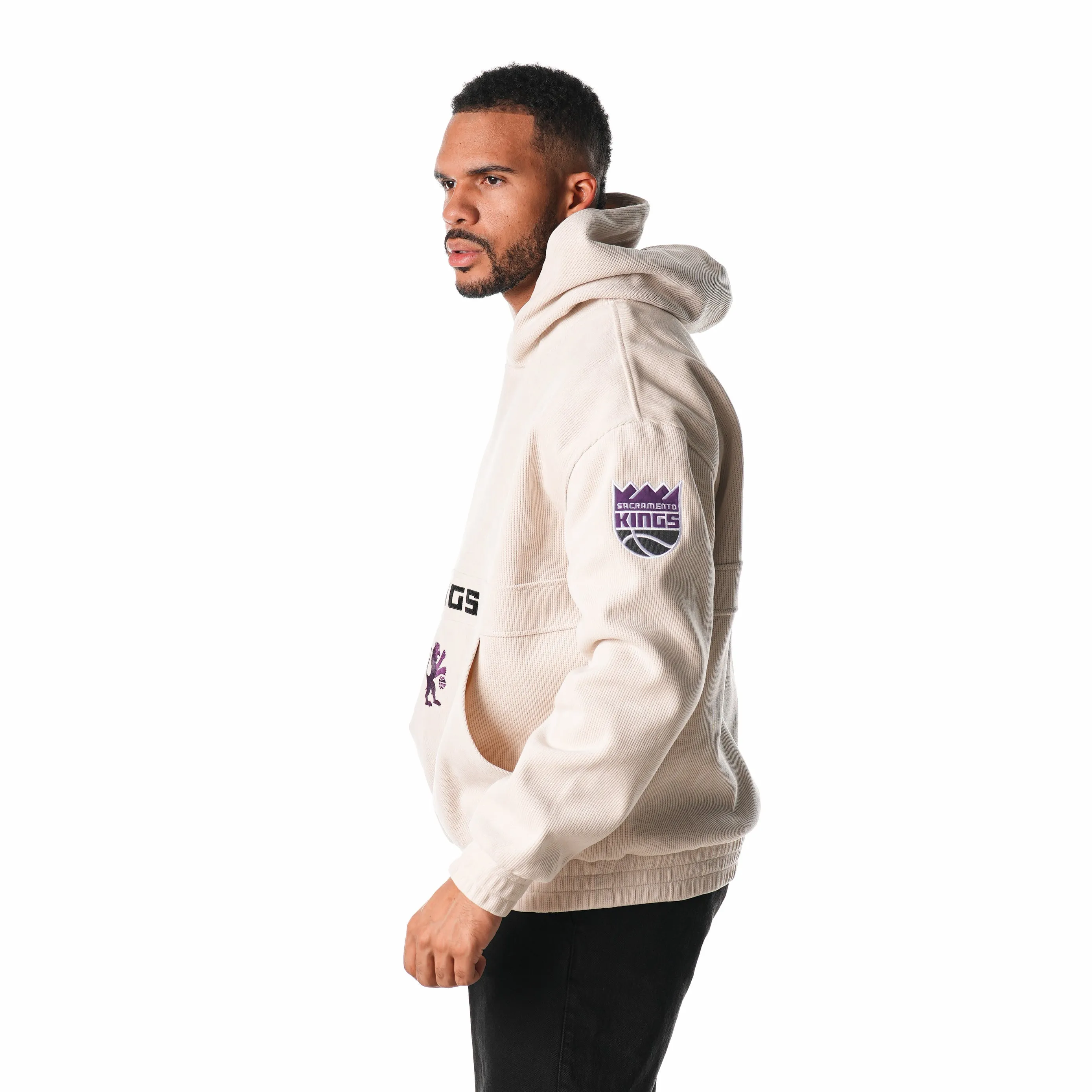 SACRAMENTO KINGS UNISEX CORDUROY HOODIE - CREAM