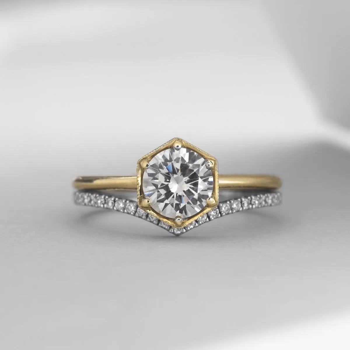 Selene Moonlight Round Diamond Engagement Ring