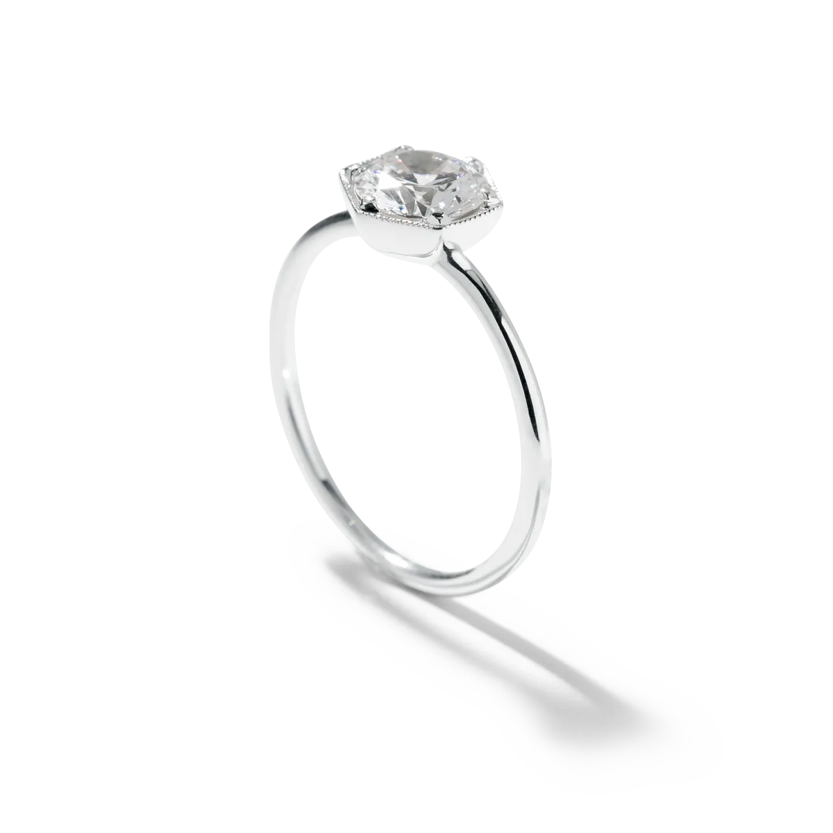 Selene Moonlight Round Diamond Engagement Ring