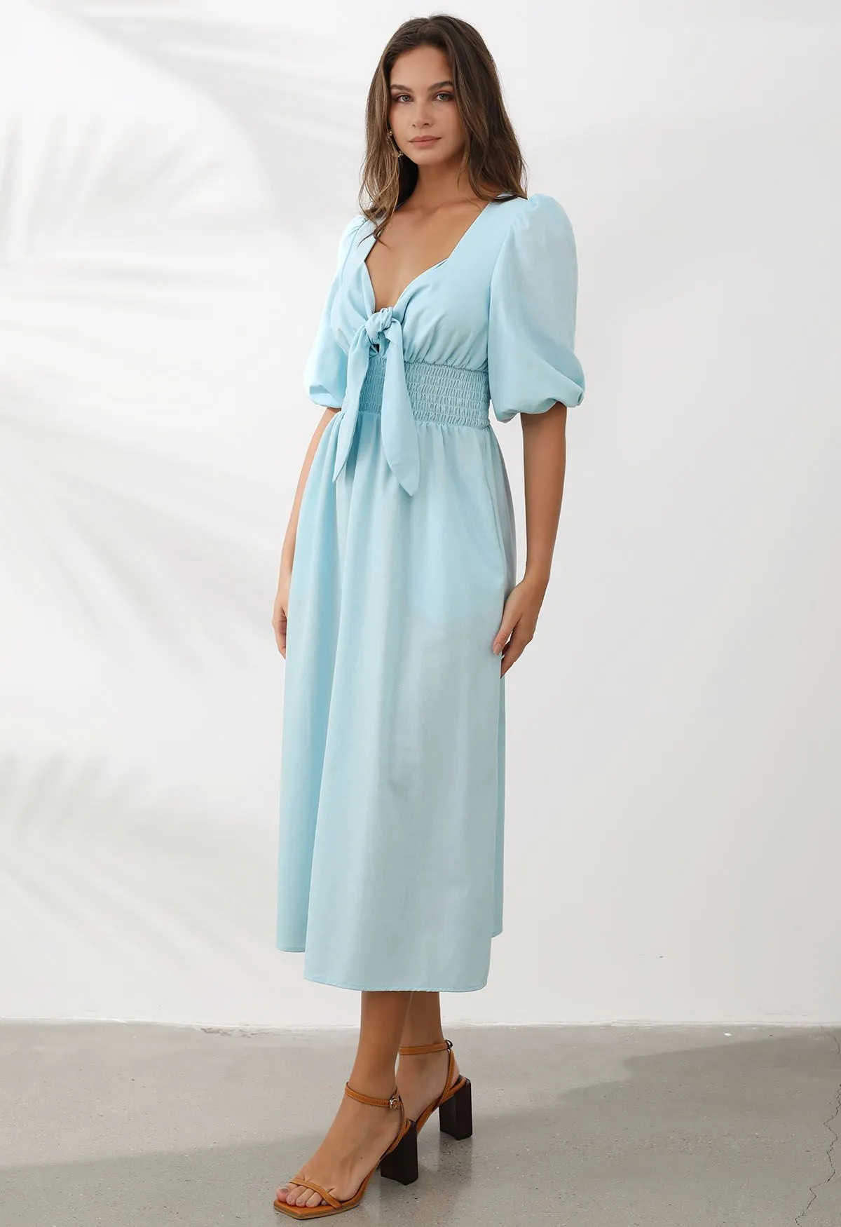 Simona - Cotton linen blend midi dress