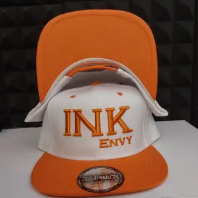 Snapback Bold INK Orange on White With Puff Lettering