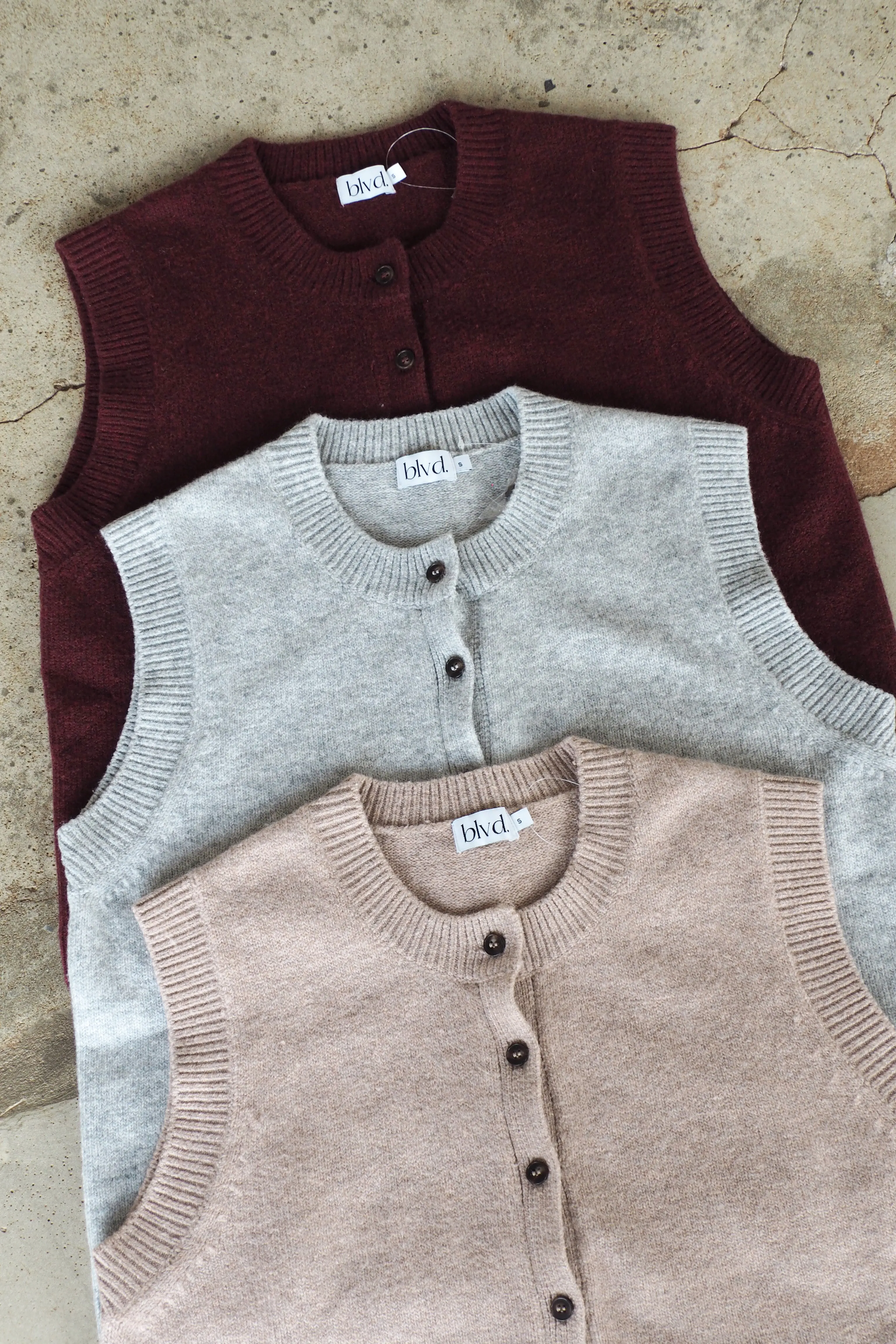 Sofia Cotton Knit Vest - Cocoa