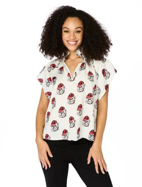 Stewart Simmons The Georgia Bulldogs Poly Blouse