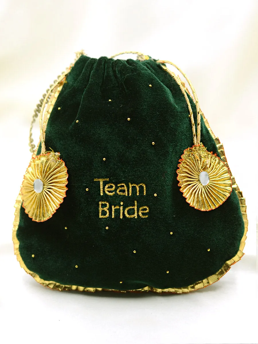 Team Bride Embroidered Gota-patti Potli