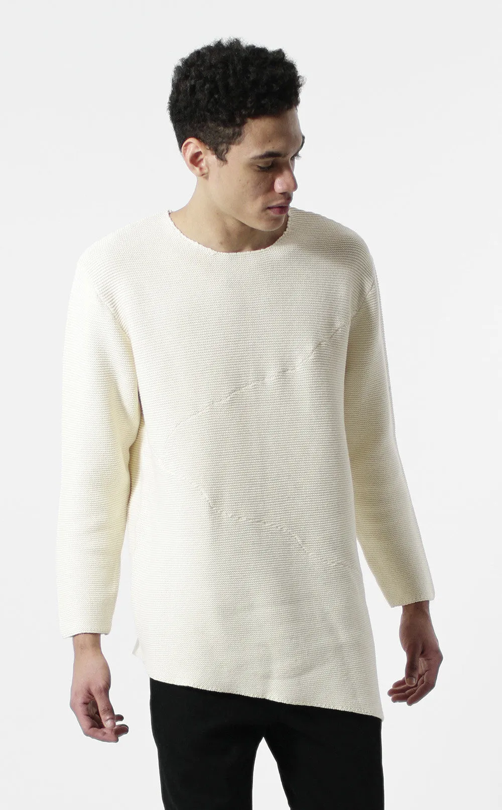 Unknown Misanthrope Asymmetrical Wide Hem Knitted Designer Sweater