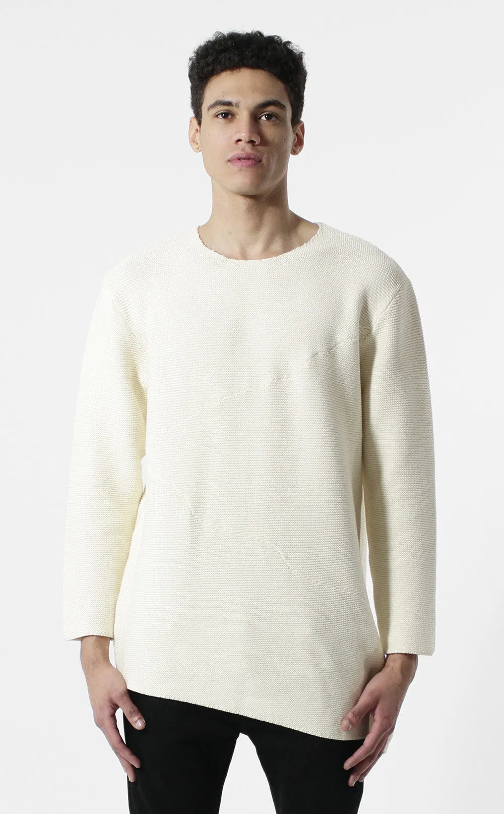 Unknown Misanthrope Asymmetrical Wide Hem Knitted Designer Sweater