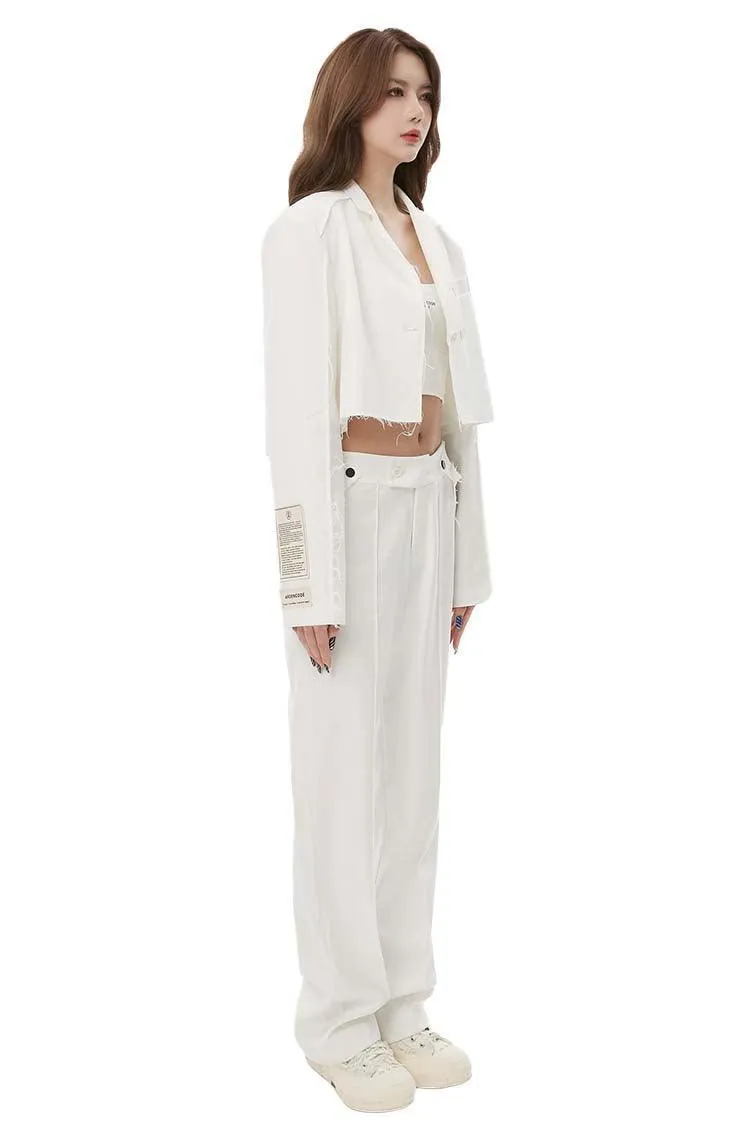 White Cropped Jacket