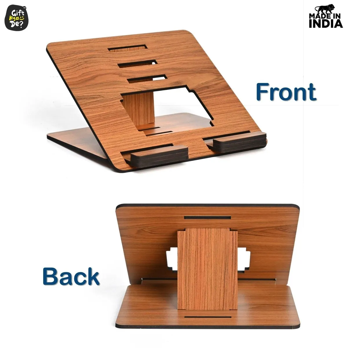 Wooden Foldable Portable Laptop Stand With 3 Level Adjustable Stand | Laptop Accessories | Gadget 2024